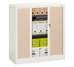 Armoire métal à rideaux  Union G. H 100 x L 100 x P 45 cm corps blanc RAL 9003