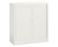 Armoire métal à rideaux  Union G. H 100 x L 100 x P 45 cm corps blanc RAL 9003