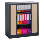 Armoire métal à rideaux  Union G. H 100 x L 100 x P 45 cm corps anthracite RAL 7016