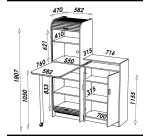 Meuble cafétéria avec plateau pivotant