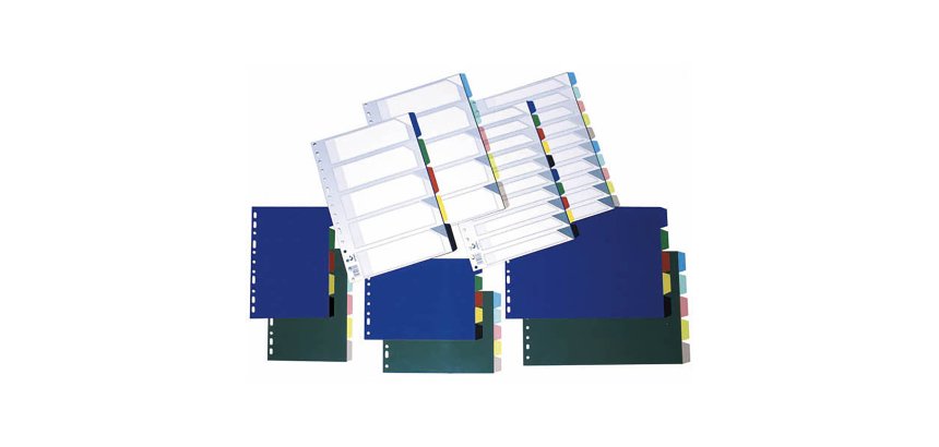 Separadores Grafoplas PVC 150 micras A4 transparente 10 pestañas  - 16 taladros