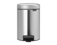 Poubelle métal 3 litres ronde à pédale Brabantia NewIcon, inox brillant
