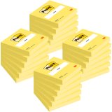 Pack van 12 Post-it notes neon geel herpositioneerbaar 76 x 76 mm in blok van 100 vellen + 12 GRATIS