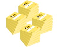 Pack de 12 Notes repositionnables jaunes néon Post-it 76 x 76 mm en bloc de 100 feuilles + 12 OFFERTS