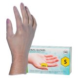 Gants vinyle non poudré transparents - taille L - Boîte de 100 gants