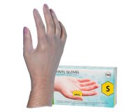 Gants vinyle non poudré transparents - taille M - Boîte de 100 gants