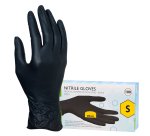 Gants jetables nitrile non poudré noir - Boîte de 100 gants
