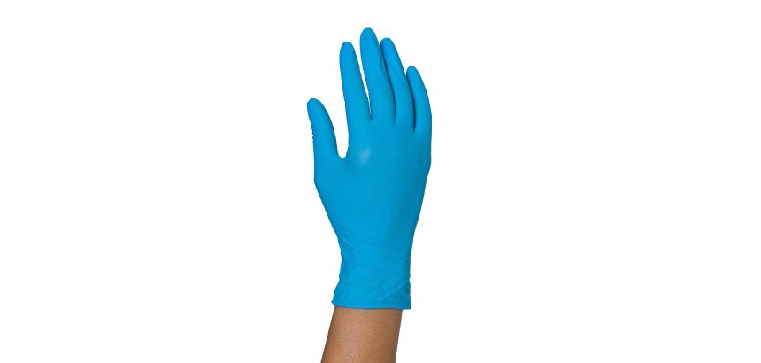 Gants jetables nitrile non poudré bleu - Boîte de 100 gants