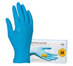 Gants jetables nitrile non poudré bleu - Boîte de 100 gants