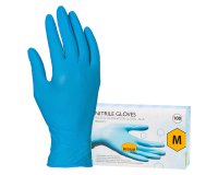 Gants jetables nitrile non poudré bleu - Boîte de 100 gants