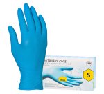 Gants jetables nitrile non poudré bleu - Boîte de 100 gants