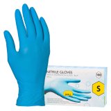 Gants jetables nitrile non poudré bleu taille L - Boîte de 100 gants