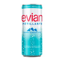 Eau gazeuse Evian 33 cl - 24 canettes