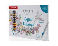 Stylo feutre Uni Ball EMOTT Retro Colors écriture fine - Coffret de 16 couleurs assorties