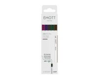 Stylo feutre Uni Ball EMOTT Vintage Colors écriture fine - Pochette de 5 couleurs assorties