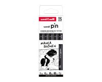 Stylo feutre Uni Ball PIN Shonen à capuchon pointe calibrées assorties - Pochette de 5