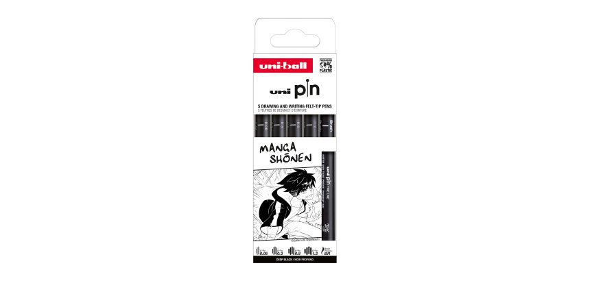 Uni Ball PIN Shonen viltstift met dop, geassorteerde kaliberpunten - Set van 5