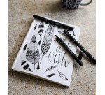 Stylo feutre Uni Ball à capuchon pointe calibrées assorties - Pochette de 5
