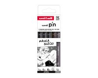 Stylo feutre Uni Ball PIN Manga SHOJO à capuchon pointe calibrées assorties - Pochette de 5