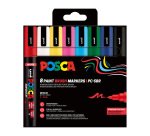 Marqueur Posca PC5BR couleurs assorties pointe pinceau 1 à 4 mm - Pochette de 8