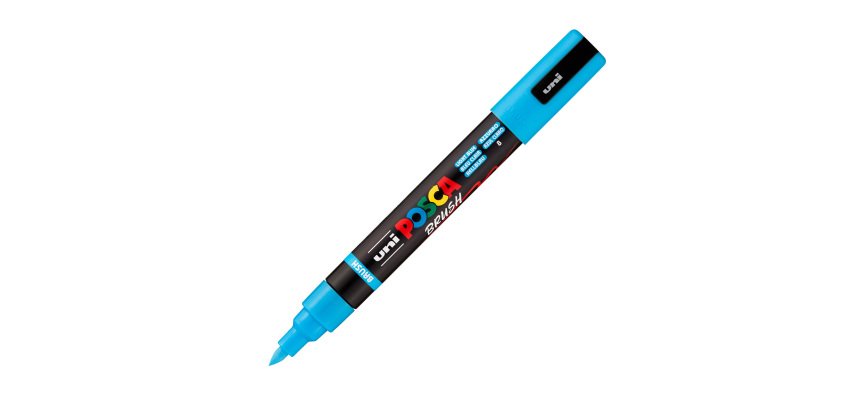 Marqueur Posca PC5BR couleurs assorties pointe pinceau 1 à 4 mm - Pochette de 8