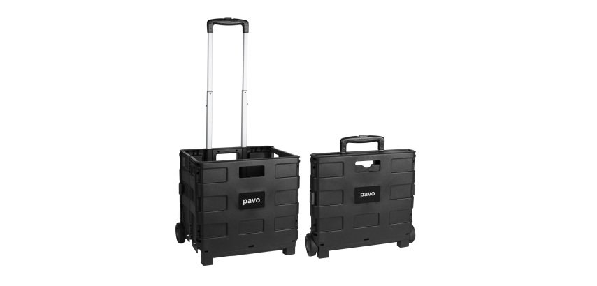 Folding transport cart PAVO with integrated crate - Max load 35 kg