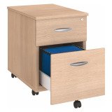 Cassettiera mobile in legno 2 cassetti rovere chiaro Excellens/Arko Rovere chiaro