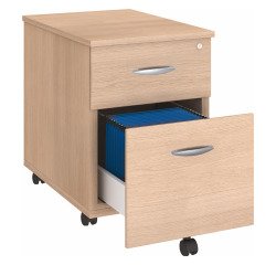 Cassettiera mobile in legno 2 cassetti rovere chiaro Excellens/Arko