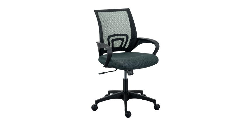 Chaise de bureau Net Chair- assise tissu noir dossier gris