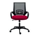 Chaise de bureau Net Chair - assise tissu noir dossier rouge