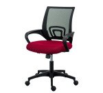 Chaise de bureau SPRING tissu et maille - avec accoudoirs et soutien lombaire - Mécanisme Basculant centré - Pied noir