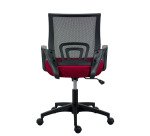 Chaise de bureau SPRING tissu et maille - avec accoudoirs et soutien lombaire - Mécanisme Basculant centré - Pied noir