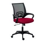 Chaise de bureau SPRING tissu et maille - avec accoudoirs et soutien lombaire - Mécanisme Basculant centré - Pied noir