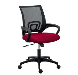 Chaise de bureau Net Chair - assise tissu noir dossier rouge