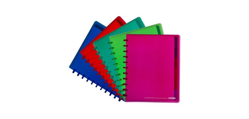 Cahier Atoma spirale - A4+ 24 x 29,7 cm - quadrillé 4x8 -  120 pages - assorti