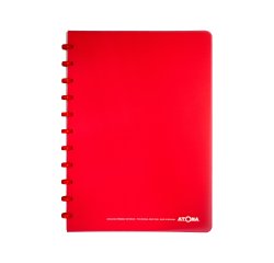 Atoma Trendy Notizbuch A4 - 144 Seiten - kariert 5 mm - transparentes Rot