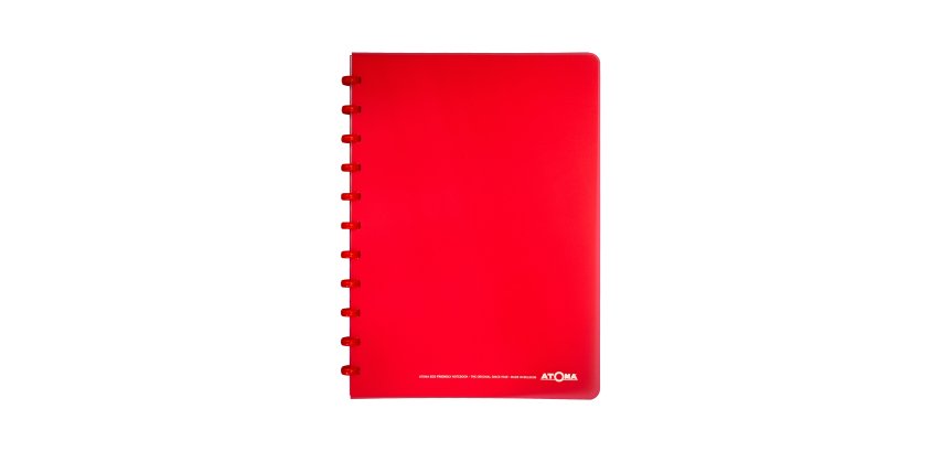 Atoma Trendy cahier A4 - 144 pages - quadrillé 5 mm - rouge transparent