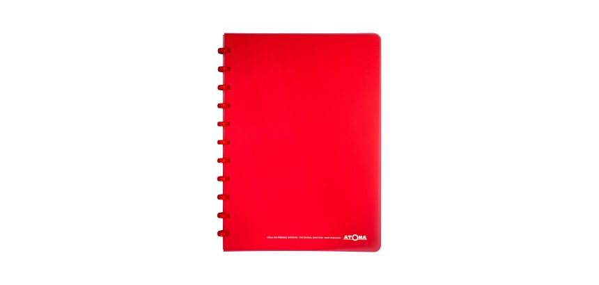 Atoma Trendy cahier A4 - 144 pages - quadrillé 5 mm - rouge transparent