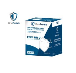 Masque de protection respiratoire FFP2 OneProtek - Boîte de 30