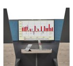 Alcove acoustique - cabine de confidentialite Silencia 6 places L 210 x H 150 x P 170 cm avec table et support écran