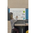 Alcove acoustique - cabine de confidentialite Silencia 6 places L 210 x H 150 x P 170 cm avec table et tableau blanc