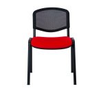 Chaise conference reconditionnée assise tissu rouge dossier maille noire