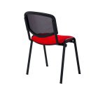 Chaise conference reconditionnée assise tissu rouge dossier maille noire