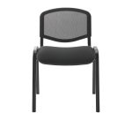 Chaise conference reconditionnée assise tissu dossier maille noire