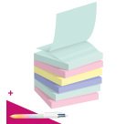 Z-notes repositionnables recyclées couleur nature Post-it 76 x 76 mm - bloc de 100 feuilles = 1 stylo Bic 4 couleurs offert pour l'achat de 16 notes