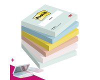 Notes repositionnables couleurs Beachside Post-It 76 x 76 mm - bloc de 100 feuilles - Pour l'achat de 36 notes = 1 palette OFFERTE