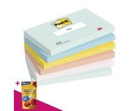 Notes repositionnables couleurs Beachside Post-it 76 x 127 mm - bloc de 100 feuilles = Pour l'achat 12 notes repositionnables, 1 sachet de M&M OFFERT