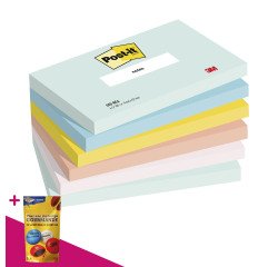 Notes repositionnables couleurs Beachside Post-It - bloc de 100 feuilles = Pour l'achat 12 notes repositionnables, 1 sachet de M&M OFFERT