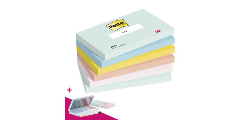 Notes repositionnables couleurs Beachside Post-It - bloc de 100 feuilles - Pour l'achat de 36 notes = 1 palette OFFERTE