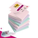 Z-notes repositionnables couleurs Soulful Super Sticky Post-it 76 x 76 mm - bloc de 90 feuilles - Pour l'achat de 36 notes = 1 palette OFFERTE